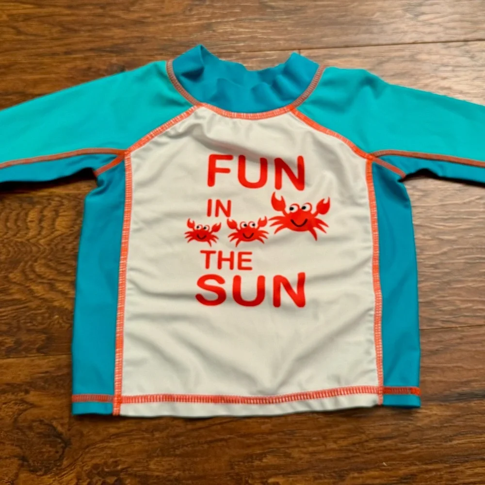 Wonderkids Turquoise and White Kids Rash Guard